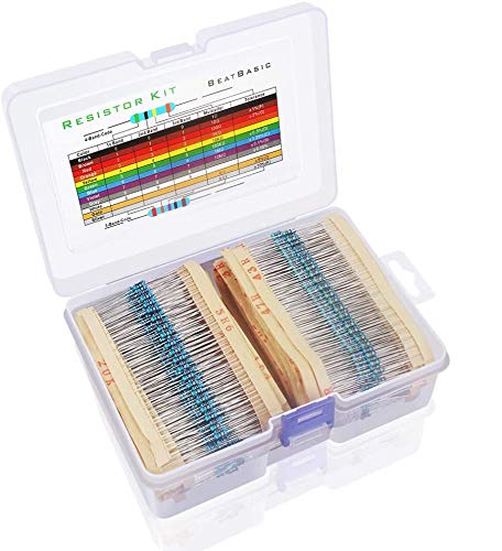 2600 Pieces 130 Values Resistor Kit, 1% Assorted Resistors 1 Ohm-3M Ohm 1/4W Metal Film Resistors Assortment with Storage Box for DIY Projects and Experiments
