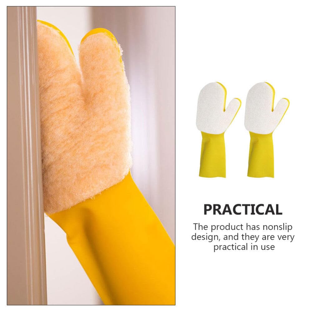 DOITOOL Reusable Household Cleaning Gloves 14.17X5.70 Inches Waterproof Non-Slip Kitchen Dishwashing Gloves Comfortable Latex Material for Home Use