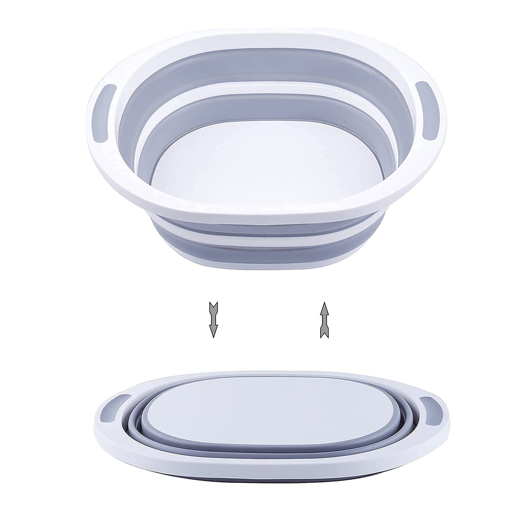 AAKitchen Collapsible Portable Wash Basin and Chop Board Sink for RV Trailers Camping - Foldable Dishpan Tub