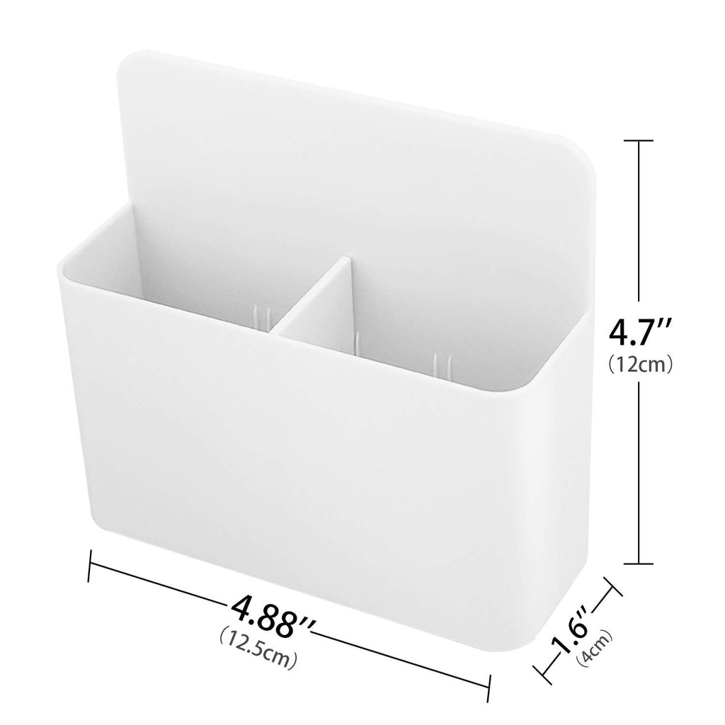 MoKo Pack of 2 Magnetic Dry Erase Marker Holder, Pen Pencil Holder Storage Organizer for Whiteboard, Refrigerator and Other Magnetic Surfaces, White