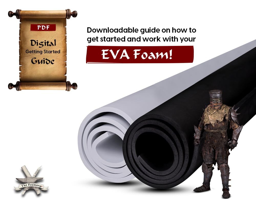 EVA Foam Cosplay - 2mm Thick (1mm to 10mm) - White or Black - Large 35" x 59" Sheet - Ultra High Density Craft Foam 85 kg/m3 - by The Foamory