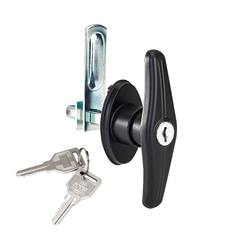 MOYIC 1 Pair Heavy Duty RV T-Handle Locks with Keys, Metal Truck Cap Locks, Universal Replacement T-Handle Locks for RV, Truck, Camper, Trailer (Left & Right)