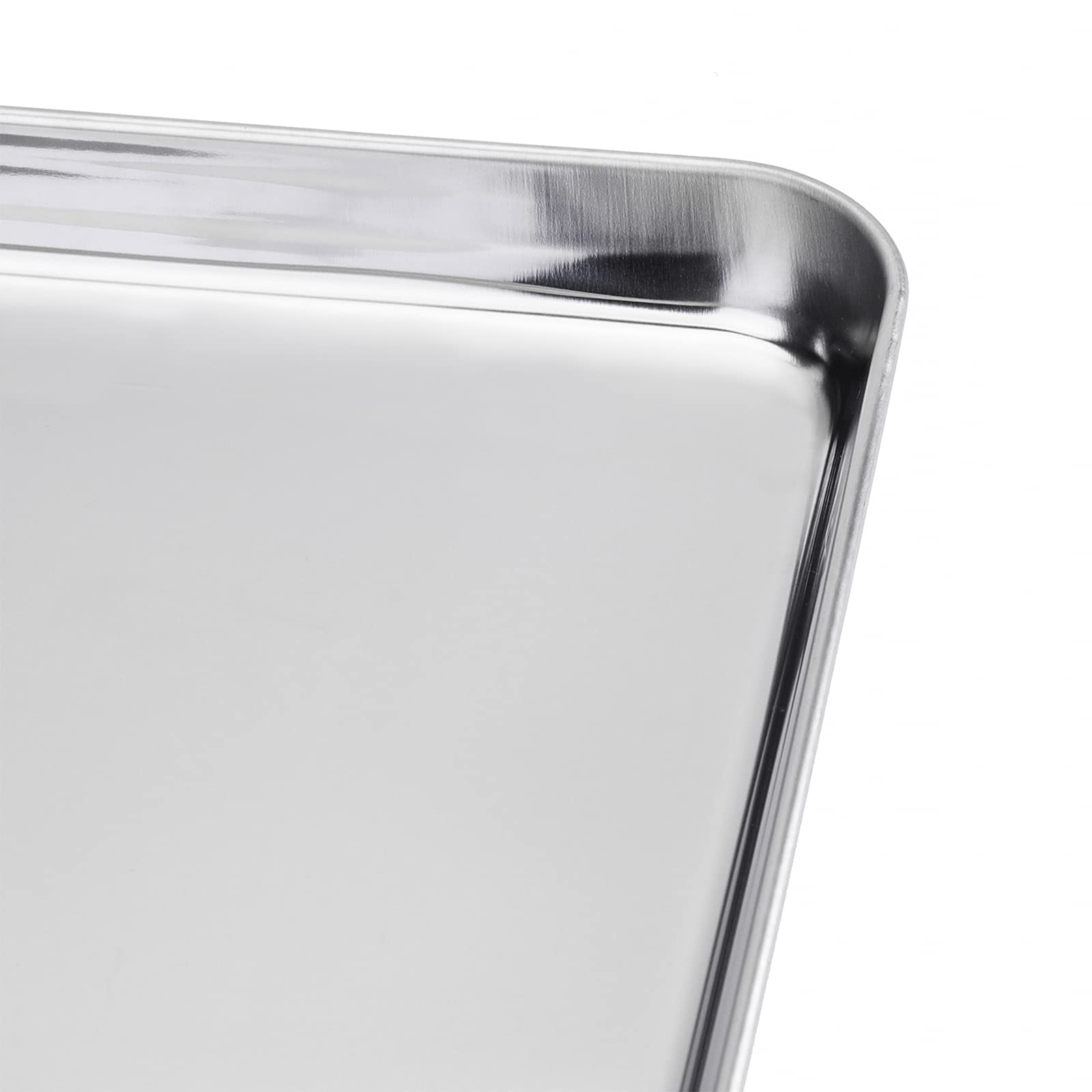 Suwimut Baking Sheet Set of 4, Heavy Duty Stainless Steel Baking Pans Tray Cookie Sheet, Toaster Oven Tray Pans Half Sheet Pan for Baking, Non Toxic, Easy Clean and Dishwasher Safe