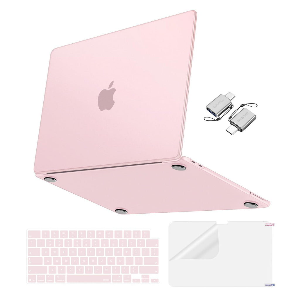 MOSISO Compatible with MacBook Neo 13 inch Case 2026 Release Model A3404 with A18 Pro Chip, 4 in 1 Kit Matte Finish Seamlessly Closes&Fingerprints-Resistant Protective Hard Shell Case, Blush Clear