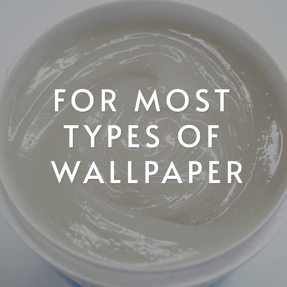 Roman Products 012401 PRO-880 Wallpaper Adhesive & Paste for Any Wallcovering - Ultra Clear, 1 Gallon, White (32 Ounce, 80 Sq. Ft.)