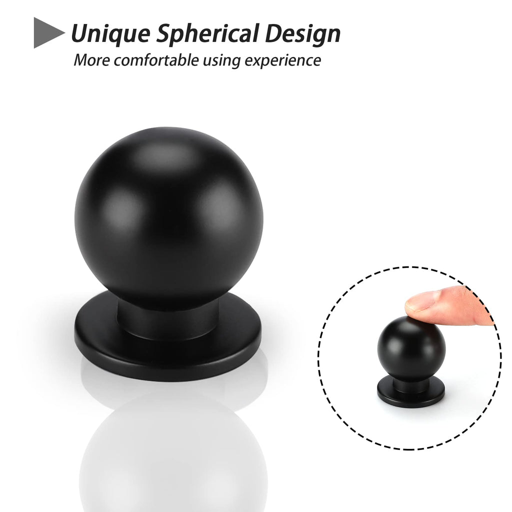 goldenwarm 10 Pack Cabinet Knobs Black Knobs for Cabinet Black Cabinet Knob Dresser/Drawer/Kitchen Cabinet Cupboard Hardware Diameter: 1Inch(25mm)