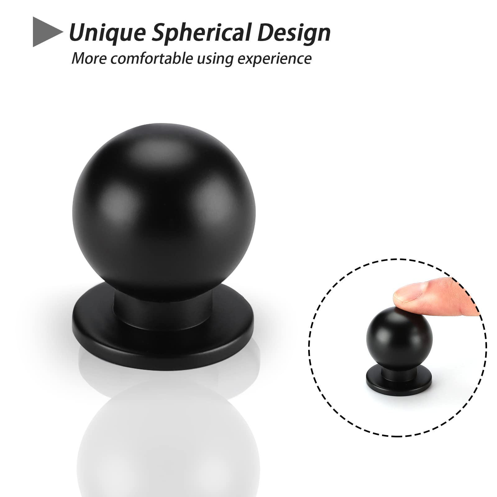 goldenwarm 10 Pack Cabinet Knobs Black Knobs for Cabinet Black Cabinet Knob Dresser/Drawer/Kitchen Cabinet Cupboard Hardware Diameter: 1Inch(25mm)