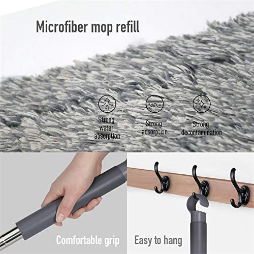 X3 Mop Replacement Microfiber Cleaning Pads, 4 Pack of Reusable Flat Mop Heads (Pads fit Original X3 Mop ONLY)