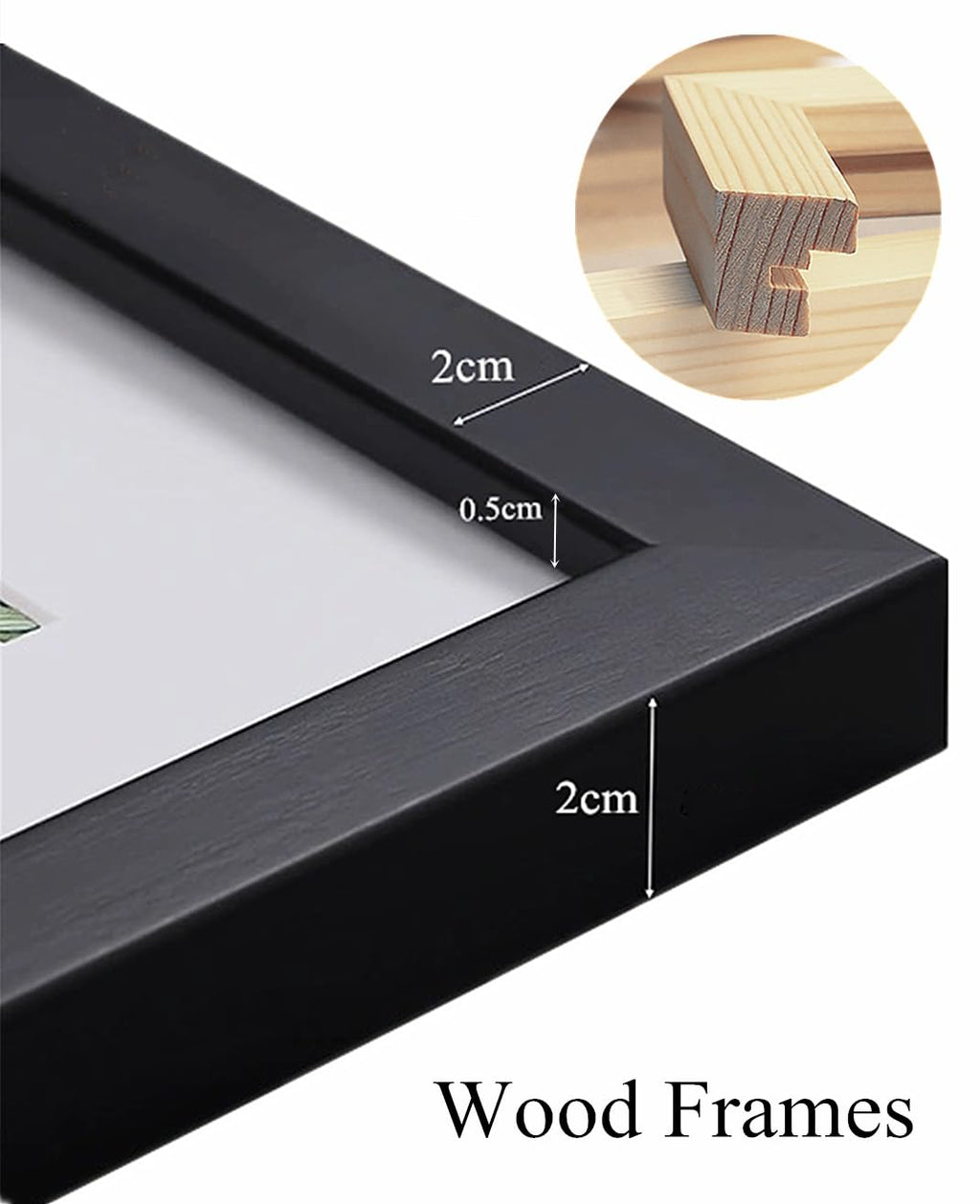 NUFTVI Diamond Painting Picture Frames, Suitable for 12x16 in/30x40 cm Picture Photos Oil Paintings Canvas, Diamond Art Wood Frame With Mat, Wall Art Deco (2 Pack, Black)