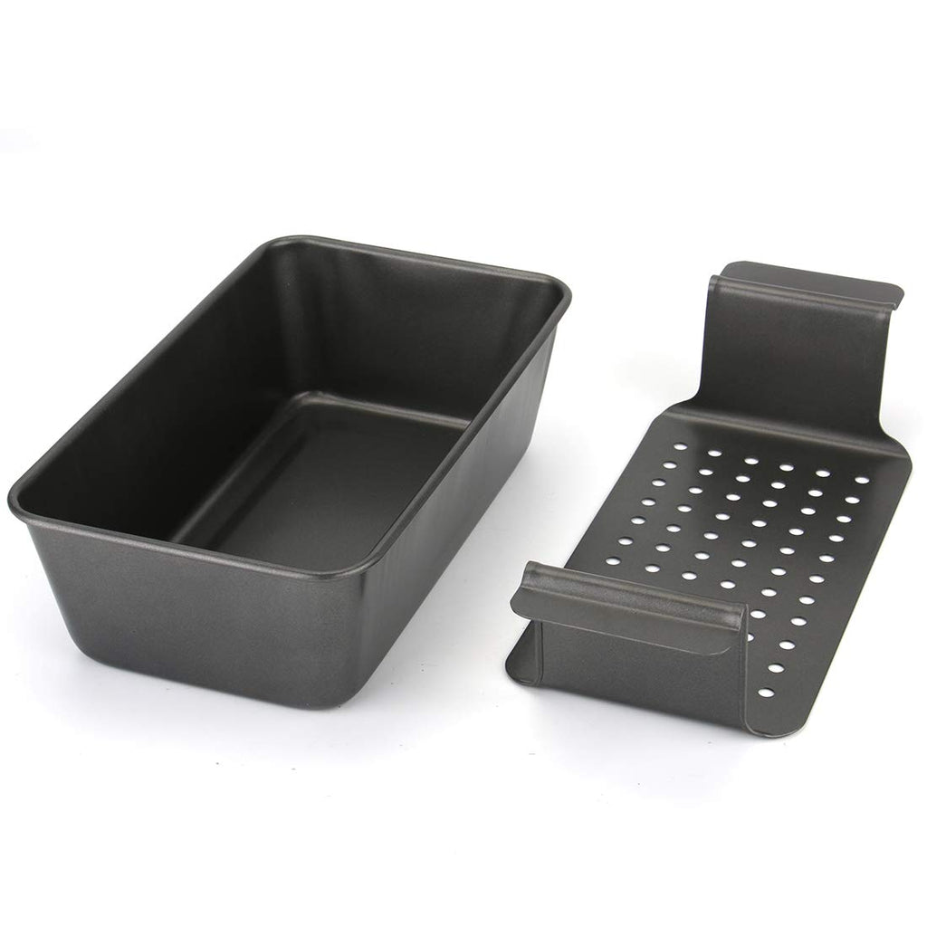 Tosnail 4-Piece Non-Stick Meatloaf Pan with Drain Bread Loaf Pan Set