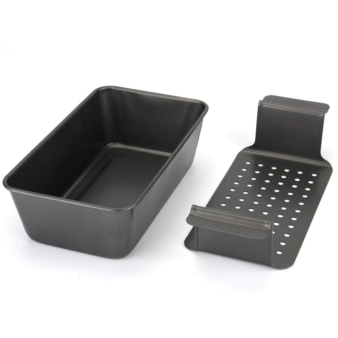 Tosnail 4-Piece Non-Stick Meatloaf Pan with Drain Bread Loaf Pan Set