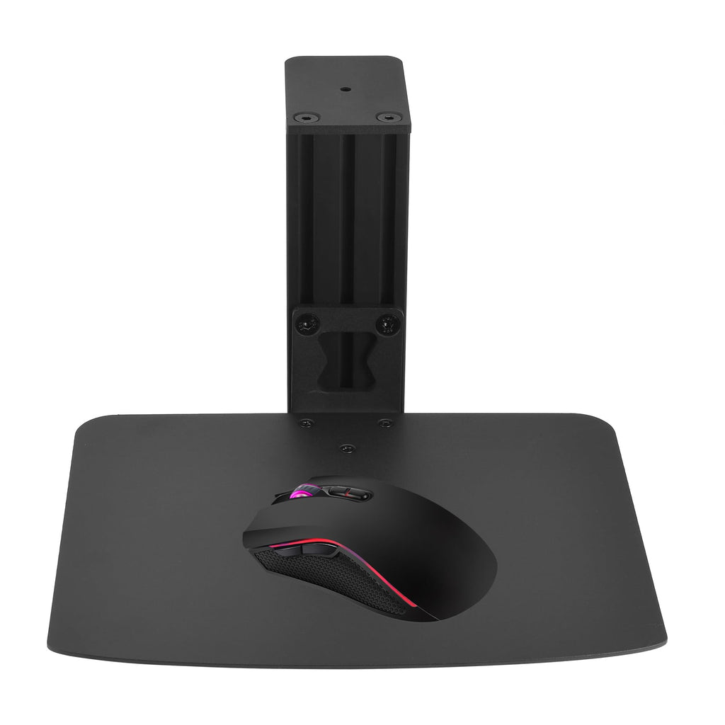VTUIFBT Metal Clamp-on Adjustable Computer Mouse Pad and Device Holder for Desks, Metal Computer Mouse Desk Mount Pad, 10.63" x 8.66" Ergonomic Desk Extender Tray, Fits up to 4 Inch Desktops, Black