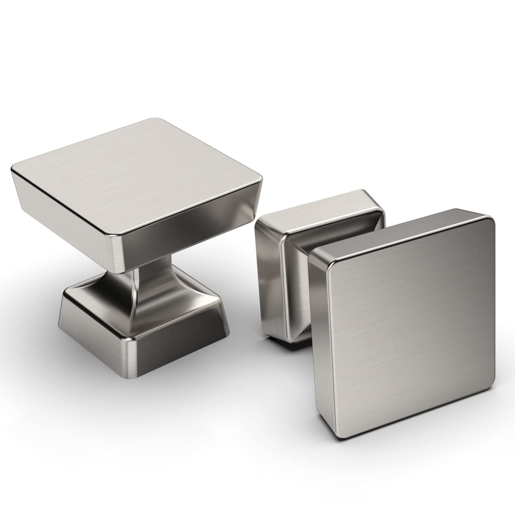 Amerdeco 10 Pack Brushed Satin Nickel Cabinet Knobs 1.2 Inch(30mm) Single Hole Cabinet Handles Dresser Knobs Drawer Knobs and Pulls for Bathroom Cabinets ZH0008