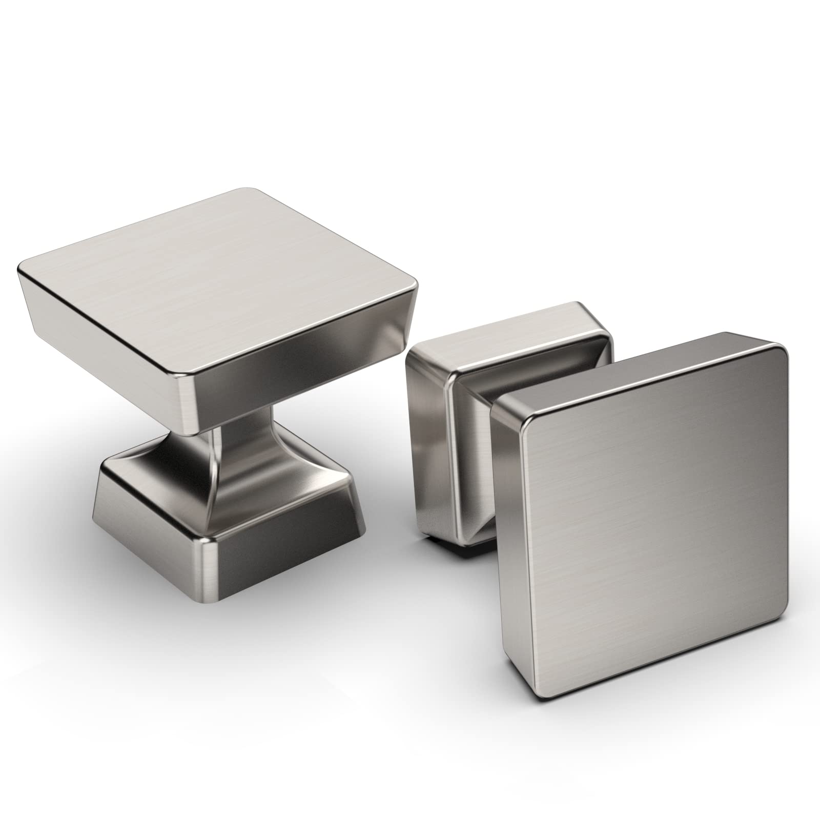 Amerdeco 10 Pack Brushed Satin Nickel Cabinet Knobs 1.2 Inch(30mm) Single Hole Cabinet Handles Dresser Knobs Drawer Knobs and Pulls for Bathroom Cabinets ZH0008