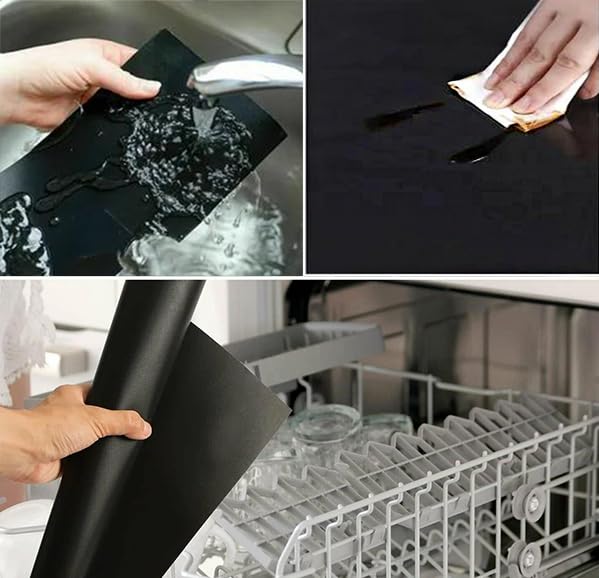 Lmoszuak BBQ Reusable Grill Mat Set of (7+1) - Non-Stick Coating Grilling Mats.Heat Resistant, Easy to Clean BBQ Accessories, Works on Gas, Charcoal, Electric Grill, Oven