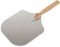 12 Inch x 14 Inch Aluminum Metal Pizza Peel, Pizza Paddle for Baking Homemade Pizza and Bread with Foldable Wood Handle for Easy Storage, for Any Outdoor Or Indoor, Oven or Grill Use (Wood)