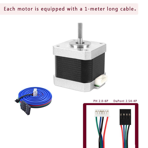(Pack of 2pcs) NEMA17 Stepper Motor High Torque Bipolar DC Step Motor Kit for CNC XYZ 3D Printer