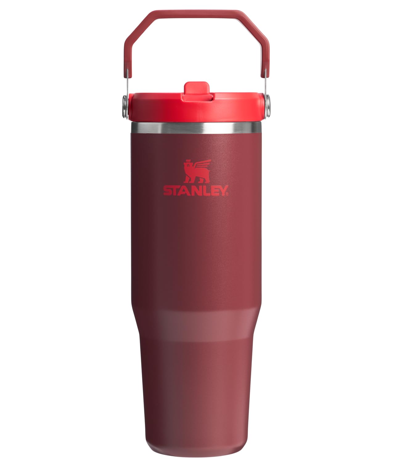 Stanley IceFlow 2.0 Flip Straw Tumbler with Handle 30 oz | Twist On Lid and Flip Up Straw | Leak Resistant Water Bottle | Insulated Stainless Steel | BPA-Free | Cranberry
