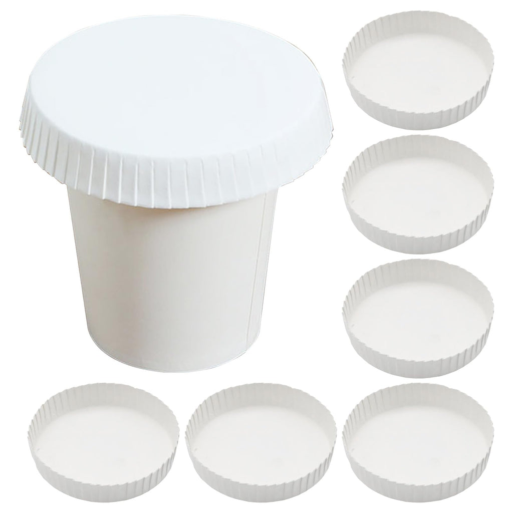 VIKKSAER 150Pcs Disposable Paper Cup Cover, White Coffee Cup Lids, 7.5 x 7.5 x 1.5cm, Suitable for Home, Parties, Offices, Cafes