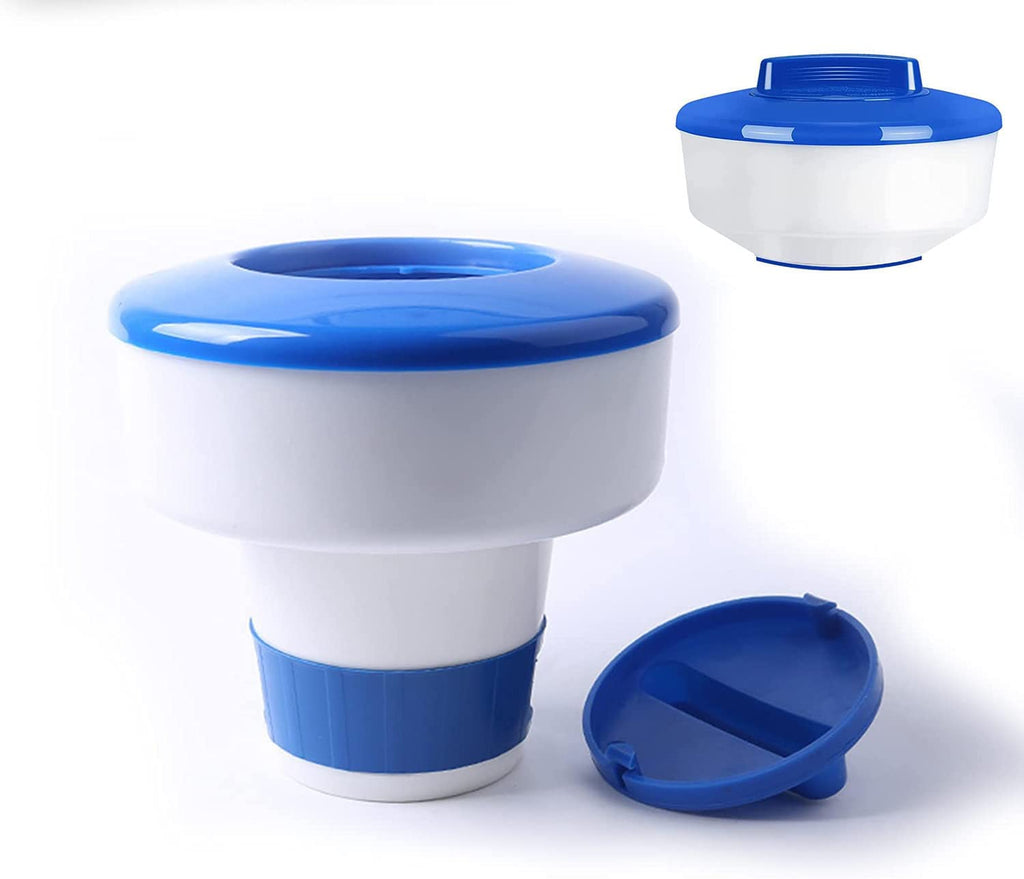 Large Capacity Floating Chlorine Dispenser, Pool Chlorine Floater Fits 1-3" Tables Durable Floating Chlorinator, Collapsible Floater.