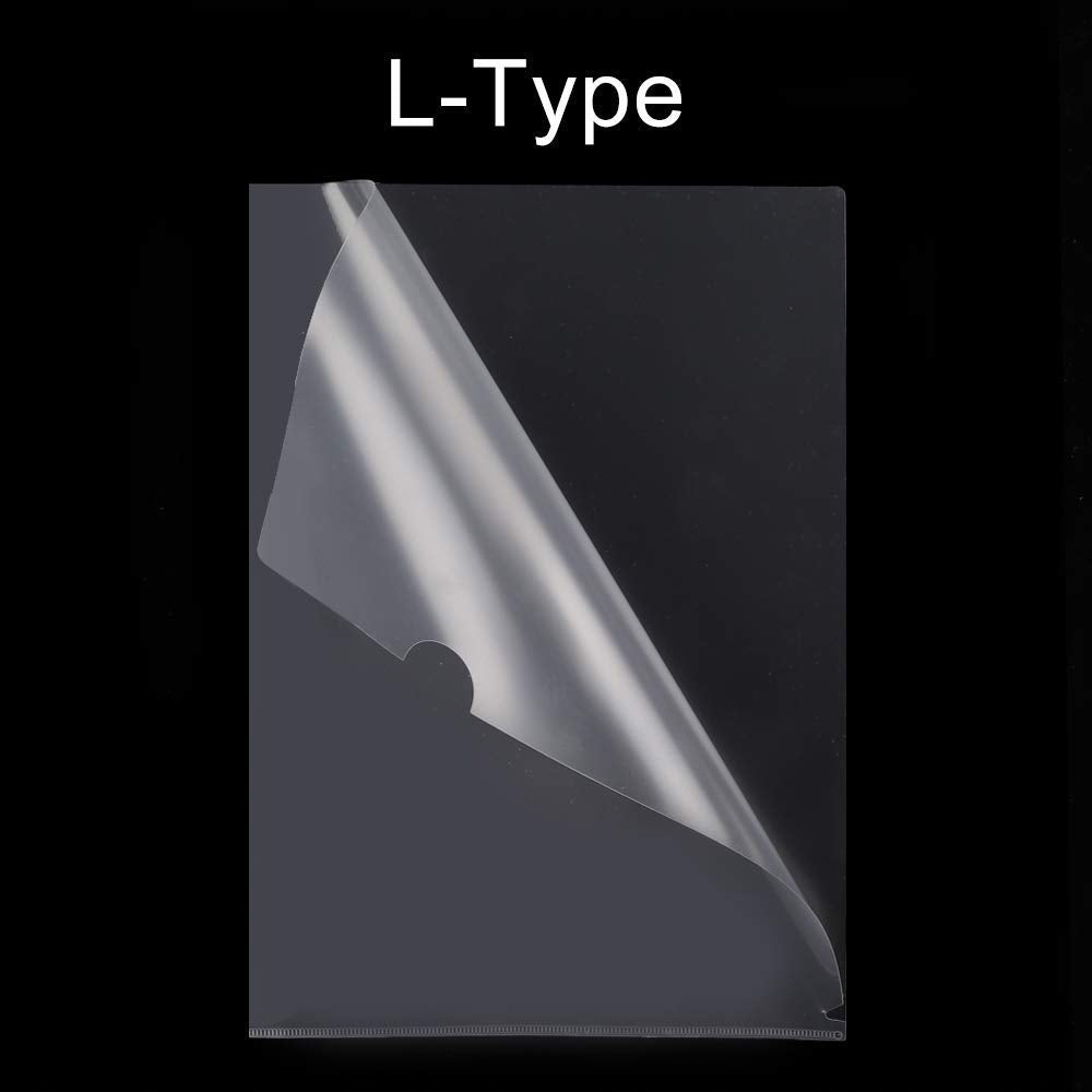 50 Pack L-Type Plastic Document Folder, Clear Document Folder Copy Safe Project Pocket US Letter/ A4 Size in Transparent Color (Folder 50 Pack)