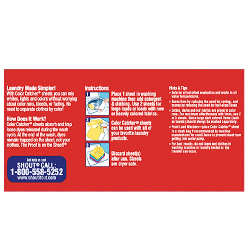 Shout Color Catcher Sheets for Laundry, Maintains Clothes Original Colors, 72 Count