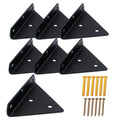 6 Pcs Black Shelf Brackets,3 inch Heavy Duty Metal Triangle Shaped Brackets,Wall Mounted Brackets for Shelves,Hidden Shelf Bracket with Screw