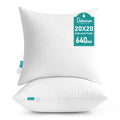 Oubonun 20 x 20 Throw Pillow Inserts - Soft, Plush & Decorative Down Alternative Pillows for Couch Sofa Bed, Machine Washable - White, Pack of 2