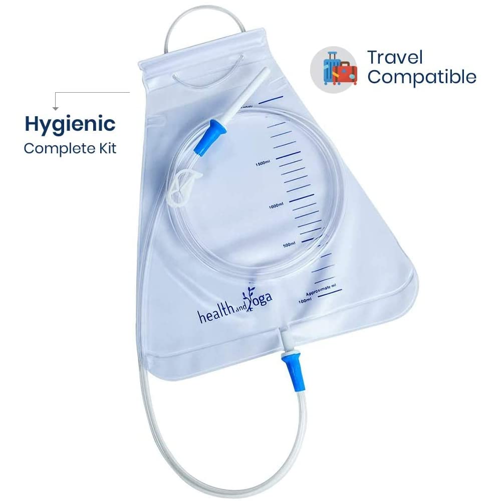 MovNFlo Super Economical Cleansing Bag Kit (2 Quart) - BPA and Latex Free - Foldable and Compact - Travel Compatible (2 Pieces)