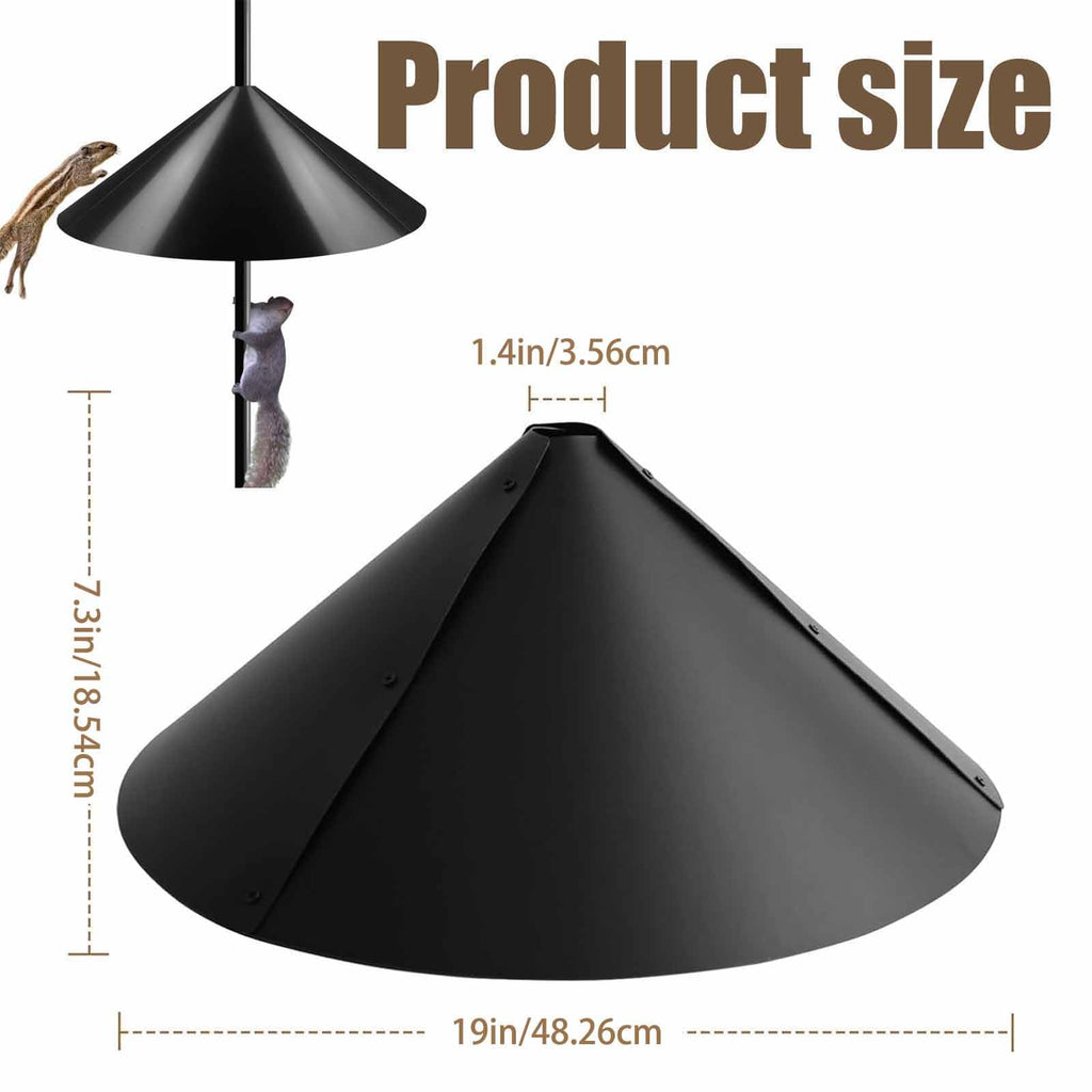 LinamHoz Squirrel Baffle for Bird Feeder Pole, Anti-Squirrel Guard Stopper for Outdoor Bird Feeders Squirrel Proof (Black Pole Style)