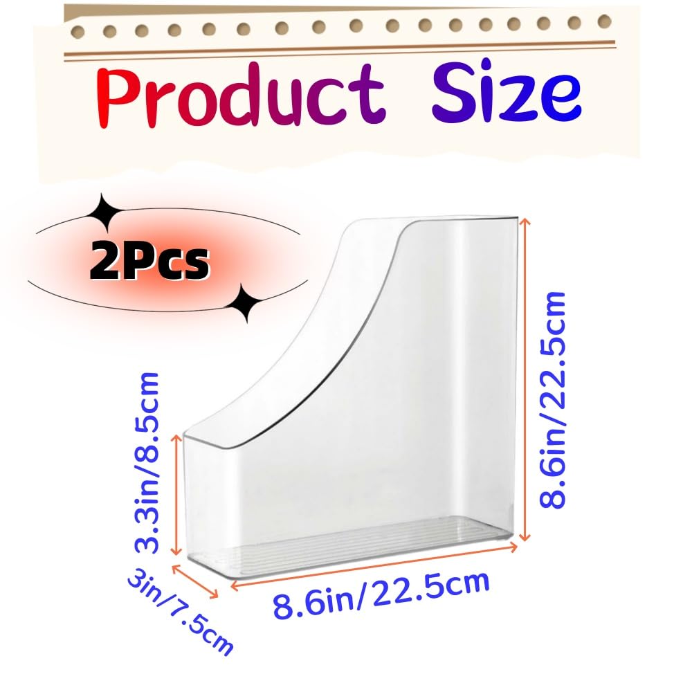 Ljxyloog 2 Pcs Acrylic Magazine File Holder, Desk Document Sorter Organizer for Home Office School Work Desktop Supplies