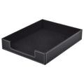 Leather Letter Tray, Office Supplies Multipurpose Desk Organizer, Mail, Paper, Files, Magazines, Jewelry, Cosmetics,Stackable Office Organization Drawers,Black