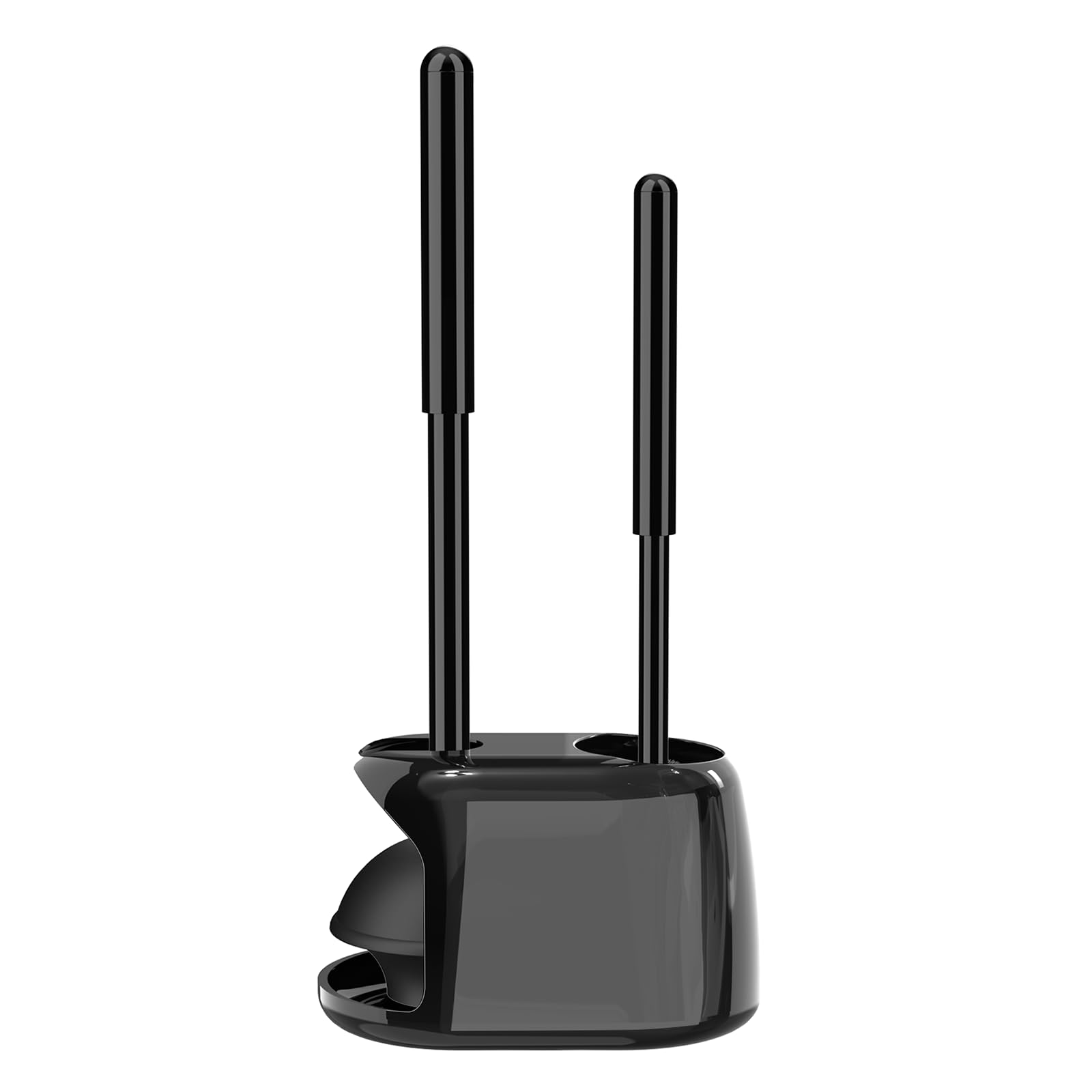 SetSail Toilet Brush and Plunger Set, Toilet Plungers for Bathroom Heavy Duty Toilet Bowl Brush and Holder Hidden Toilet Plunger and Brush Set for Deeply Cleaning - Black