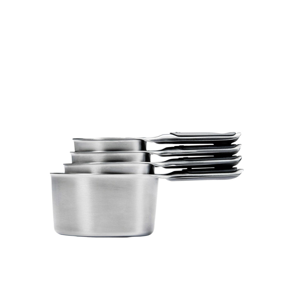 OXO Good Grips Measuring Cup Set of 4 pcs - Stainless Steel, Silver, Small (11137700MLNYK)
