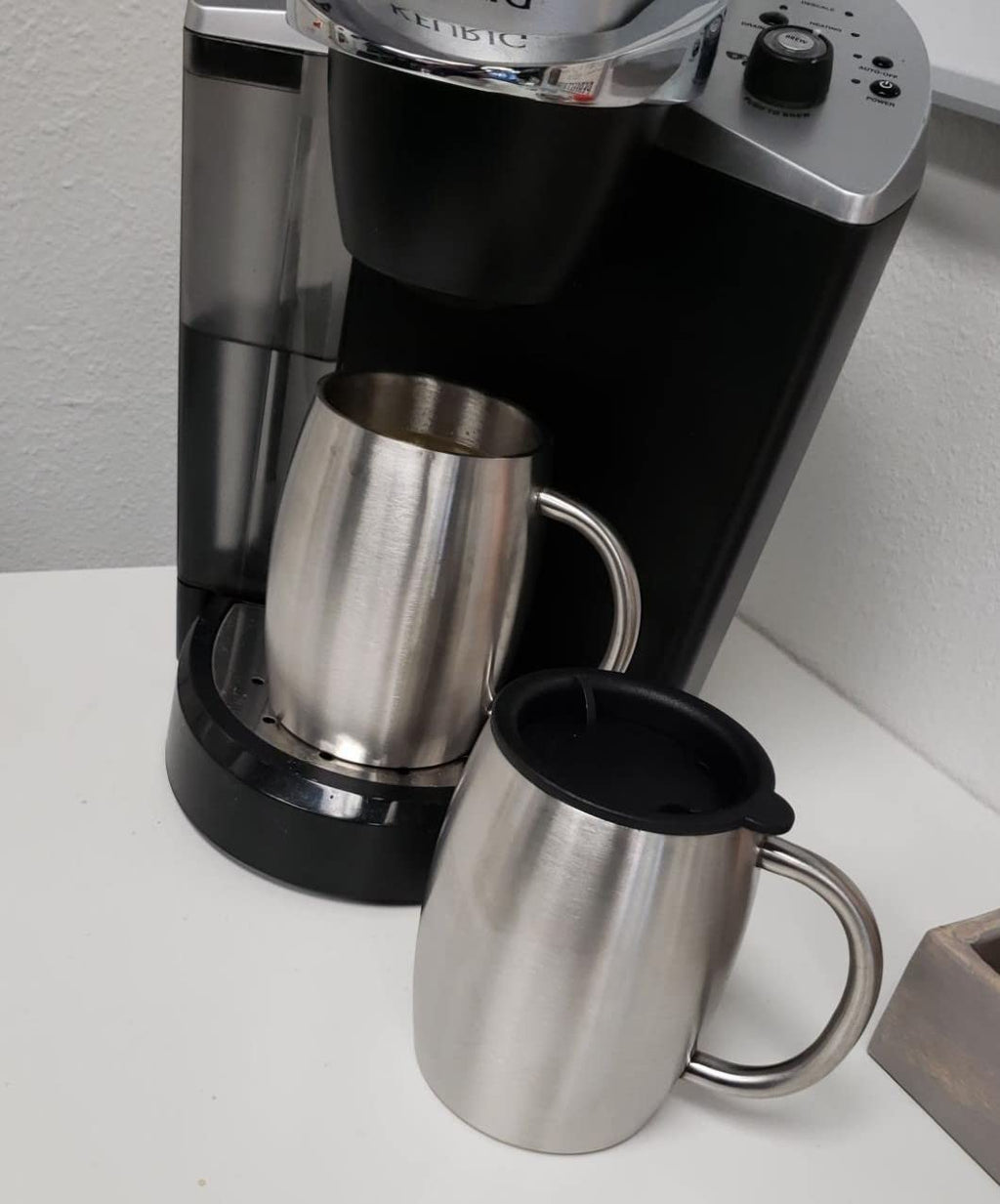 Tebery Stainless Steel Coffee Mugs with Lids Double Walled Insulated Travel Mug with Handle for Hot & Cold Drinks-14 Oz, Set of 2