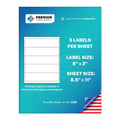 Premium Label Supply Matte White Water Bottle Stickers- NOT Waterproof – 8" x 2" – Laser/Inkjet Compatible – (5 per Sheet), 25 Sheets – 125 Total Adhesive Labels