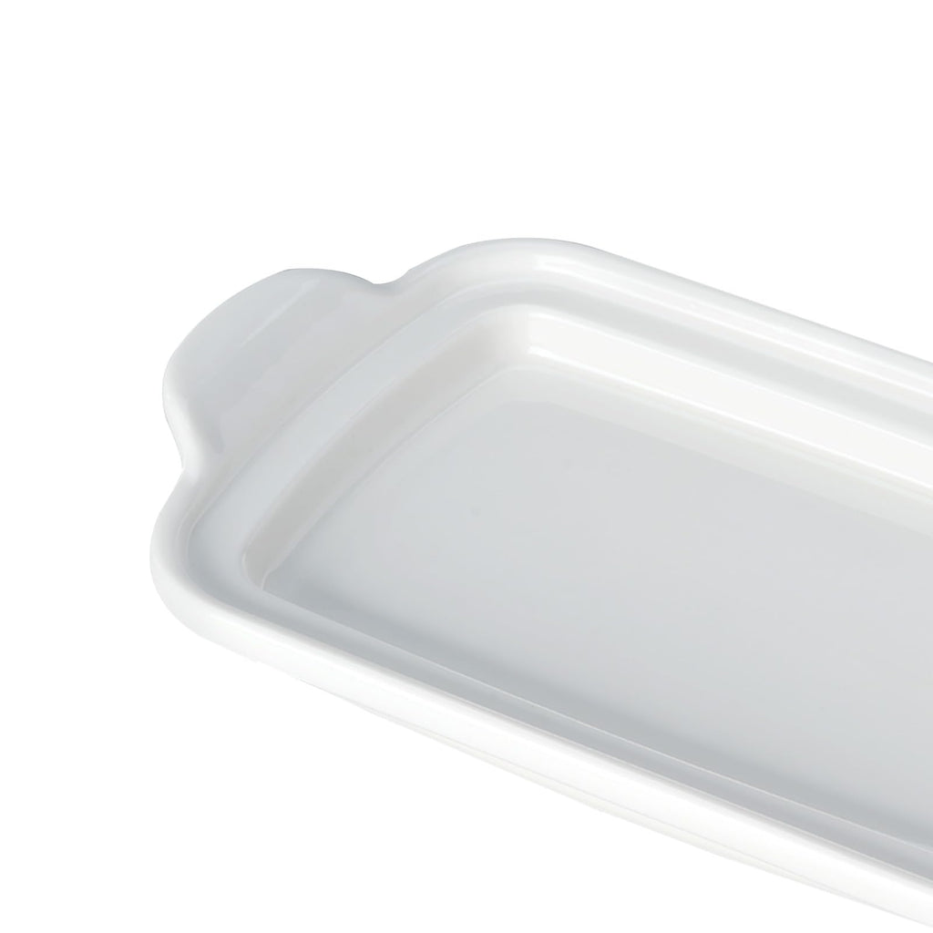 Large Butter Dish for 1 lb Block of Canadian Butter, Porcelain Butter Keeper Fit a Full Pound Block of Butter, Butter Container for an Entire Pound Butter, ADIVEE, Color-White.