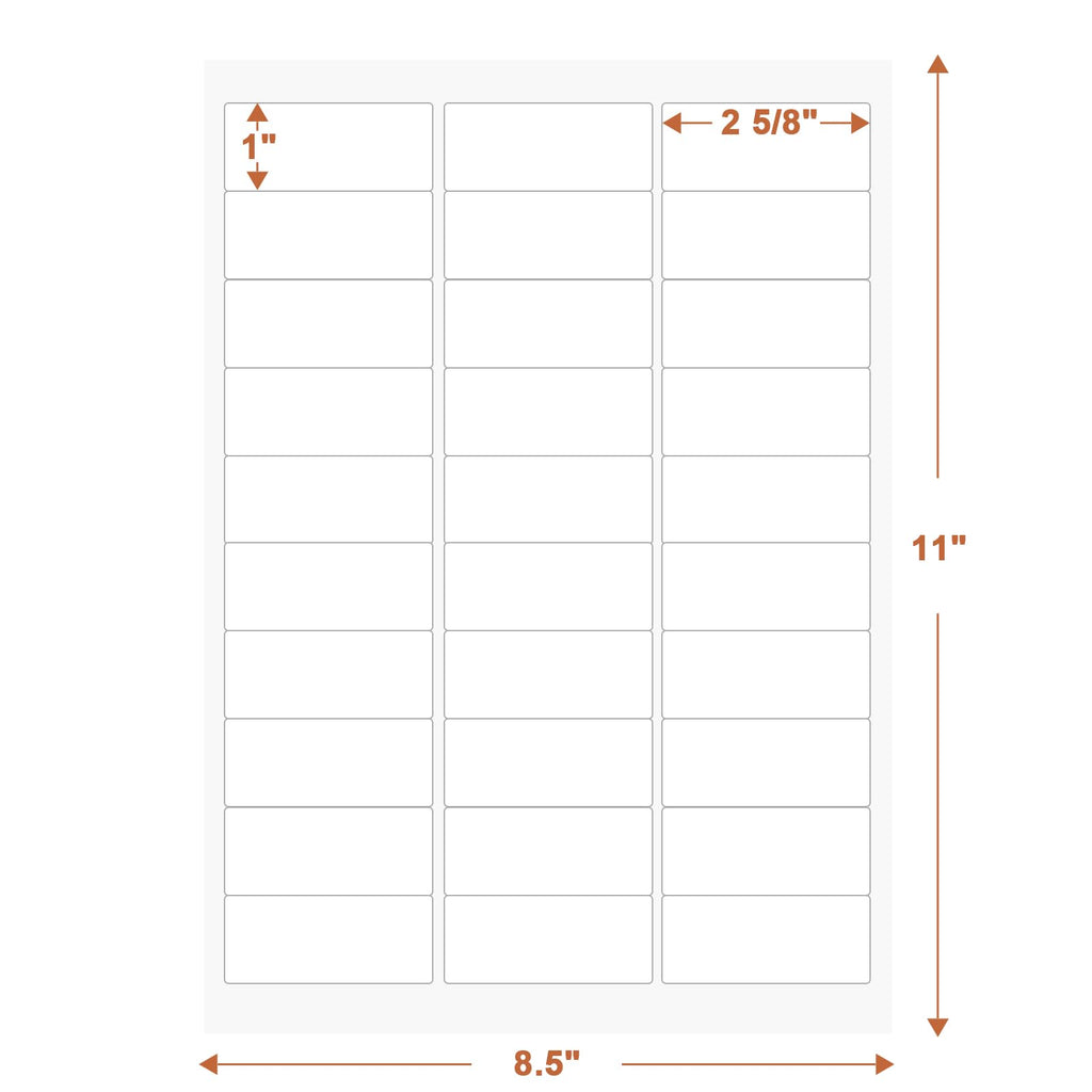 1" x 2 5/8" (100 Sheets) Address Labels, Labels Sticker Paper for Laser/Ink Jet Printer, Printable and Writable White Sticker Labels- Matte, 30 per Page Labels (Total 3000 Labels)