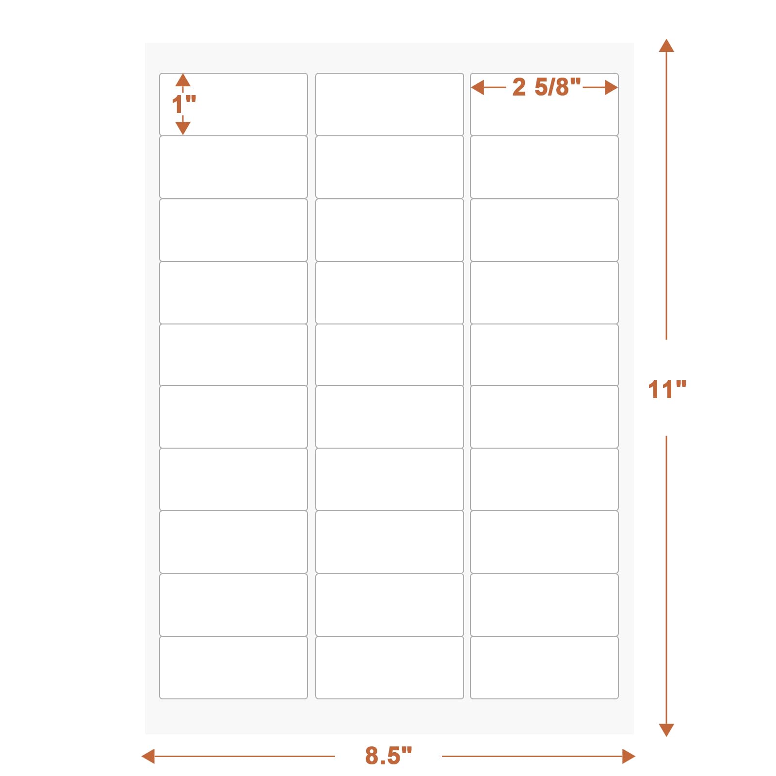 1" x 2 5/8" (100 Sheets) Address Labels, Labels Sticker Paper for Laser/Ink Jet Printer, Printable and Writable White Sticker Labels- Matte, 30 per Page Labels (Total 3000 Labels)