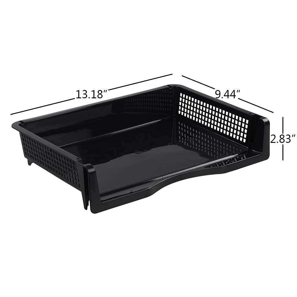 Minekkyes Stackable Office Tray, 6 Tier Document Letter Tray Organizer, Black Stacking Tray