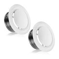 HG Power 4 Inch Soffit Vent, Adjustable Air Vent Cover, ABS Round Ceiling Vent Covers for Living Room, Attic, Bathroom, Kitchen, Ventilation Use, White - Opening Size 3.59", 2 Pack
