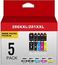 Q-image PGI-280XXL CLI-281XXL Replacement for Canon 280 281 280XXL 281XXL Ink Cartridges Work with Canon Pixma TR7520 TR7620 TR8620 TR8520 TS6120 TS9120 TS9520 TS9521 TS6220 TS8120 TS8220 Printers