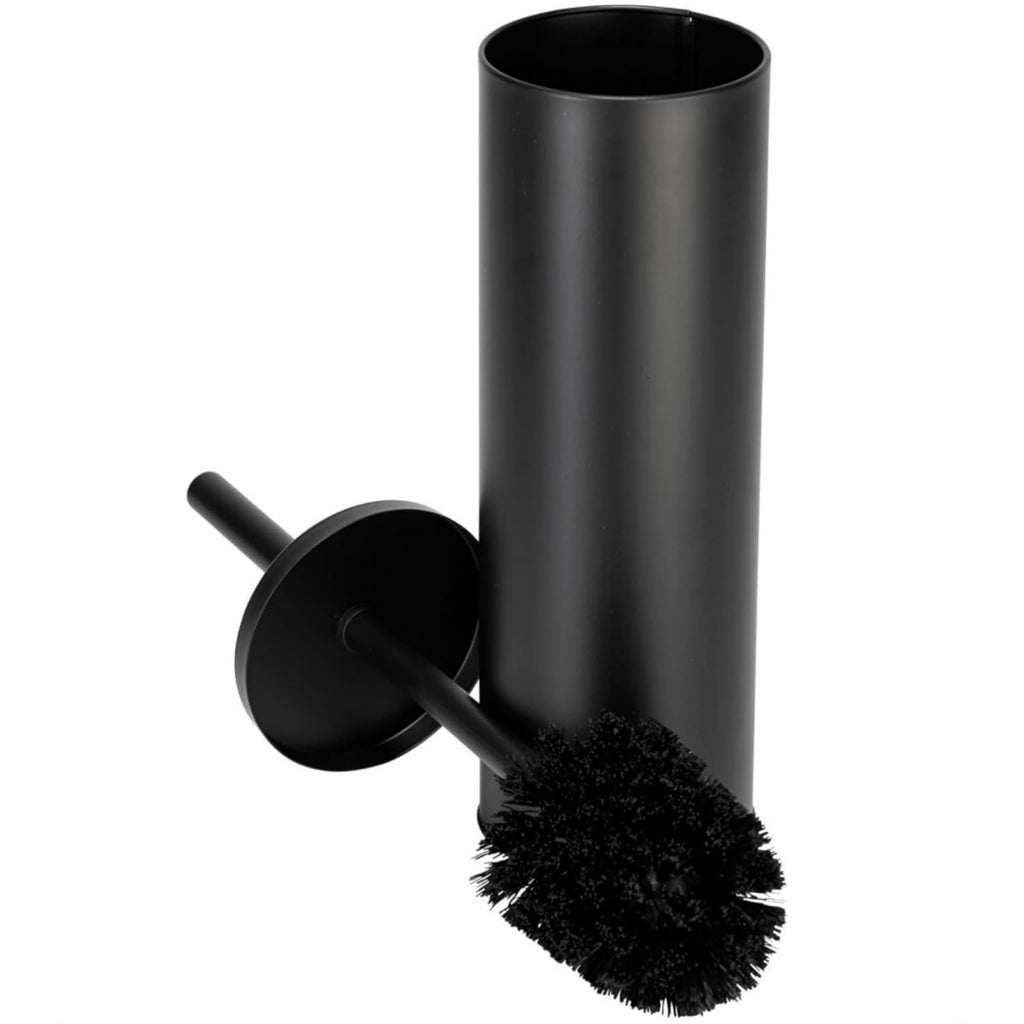 Standing Toilet Brush,Toilet Bowl Brush Holder Set,Bathroom Deep Cleaning Toilet Scrubber Rim Cleaner,304 Stainless Steel Toilet Clean Decorative Accessories for Toilet Cleaning (Matt Black) ﻿