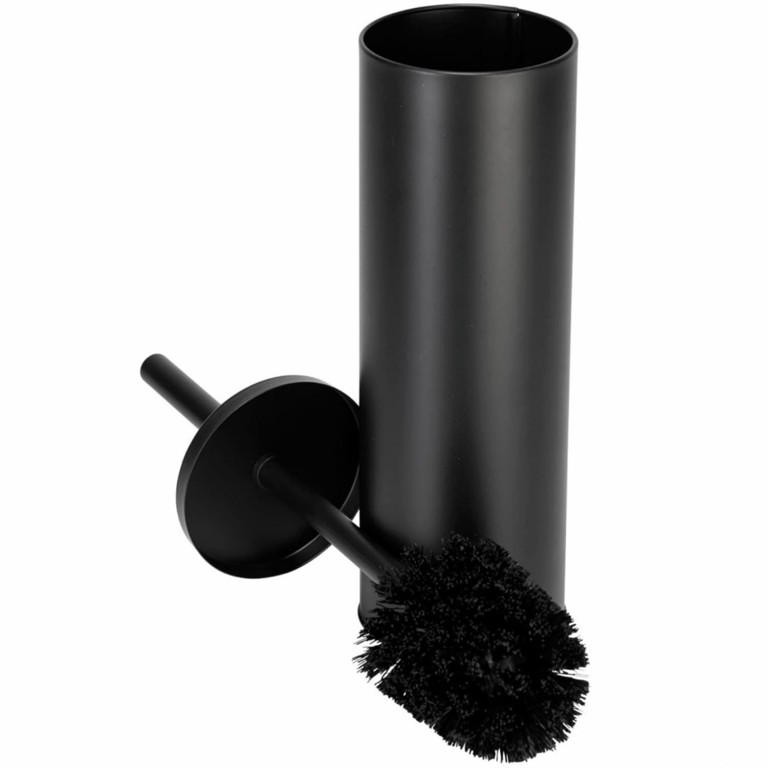 Standing Toilet Brush,Toilet Bowl Brush Holder Set,Bathroom Deep Cleaning Toilet Scrubber Rim Cleaner,304 Stainless Steel Toilet Clean Decorative Accessories for Toilet Cleaning (Matt Black) ﻿