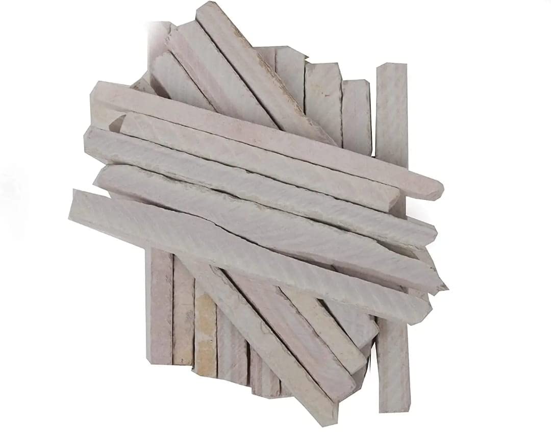 4OUR FAITH Edible Slate Pencils/Slate Bars - White - Natural Limestone - 120 Pack (800 grms) - 8*6 mm - Chisel Point - Writing on Blackboards, Slates, and Art Surfaces