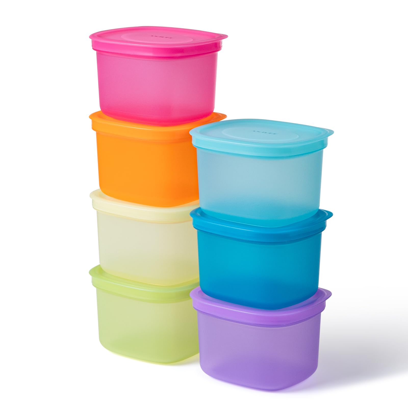 ANJUKE 7-Pack Meal Prep Containers with Lids (500mL / 2-Cup) - Airtight Reusable Plastic Food Storage Set, BPA-Free Stackable Lunch Boxes for Leftovers, Microwave & Freezer Safe