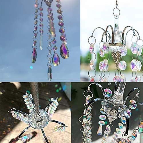 H&D Hyaline & Dora Chandelier Wind Chimes AB Coating Crystal Prisms Hanging Suncatcher Pendant Home Decor Gifts