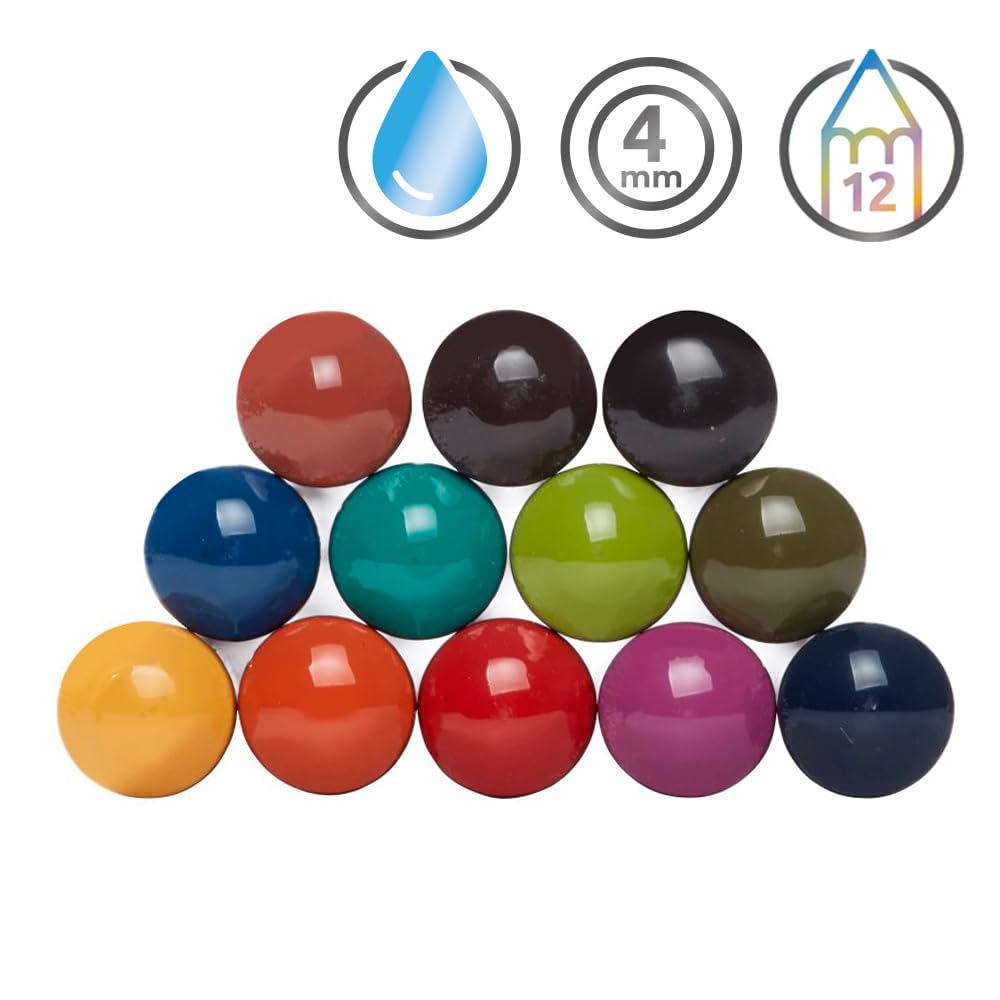 Derwent Inktense Pencils Tin, Set of 12, Great for Holiday Gifts, 4mm Round Core, Firm Texture, Watersoluble, Ideal for Watercolour, Drawing, colouring and Painting on Paper and Fabric (0700928)