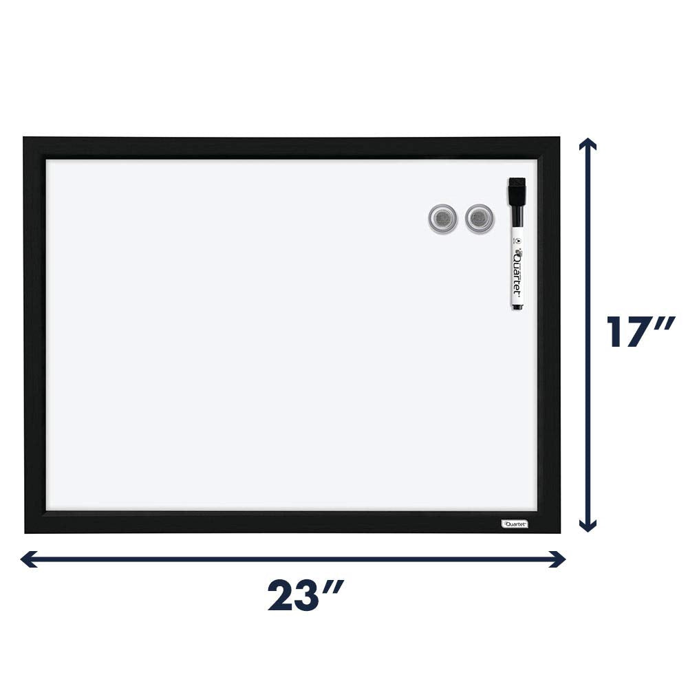Quartet Magnetic Dry Erase Whiteboard - 23" x 17" Small White Board for Home Office, Classroom & Home School Supplies - Black Frame (3413844208)