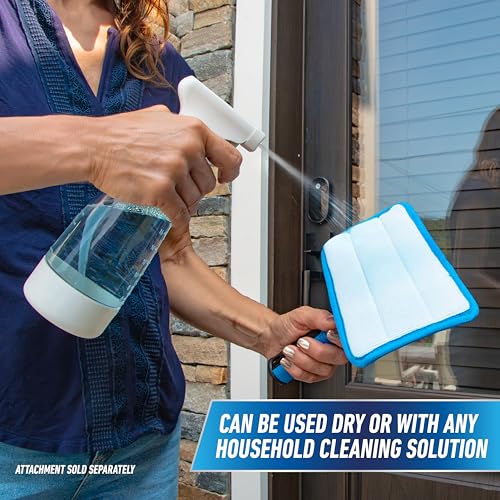 Unger ProClean Indoor Window Cleaner, Tool for Window, Glass, and Mirror Cleaning, Streak-Free Results, Reusable Microfiber Pads for Sustainability